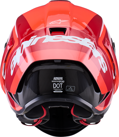 ALPINESTARS Supretech R10 Helmet - 22.06 - Arius - Gloss - Black/White/Double Red - Large 8203926-1683-L