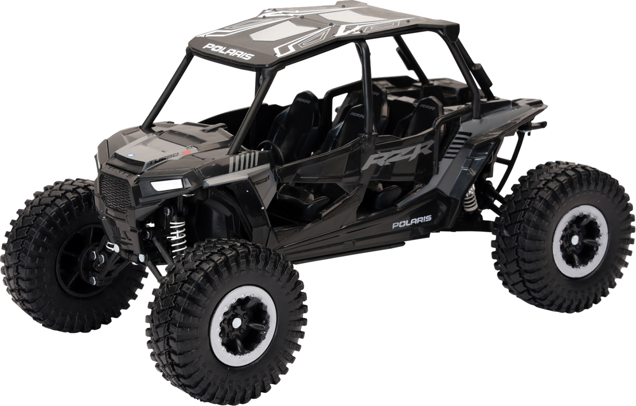 NEW RAY TOYS Polaris RZR XP 4 Turbo 1000 - Rock Crawler - 1:18 Scale - Titanium 57976C