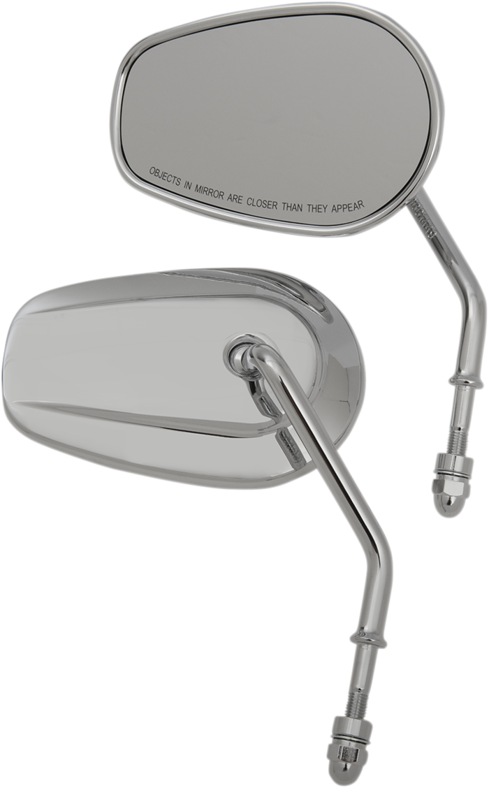 DRAG SPECIALTIES Mirrors - OEM/Replacement - Side View - Teardrop - Short Stem - Chrome - Pair M60-6385C