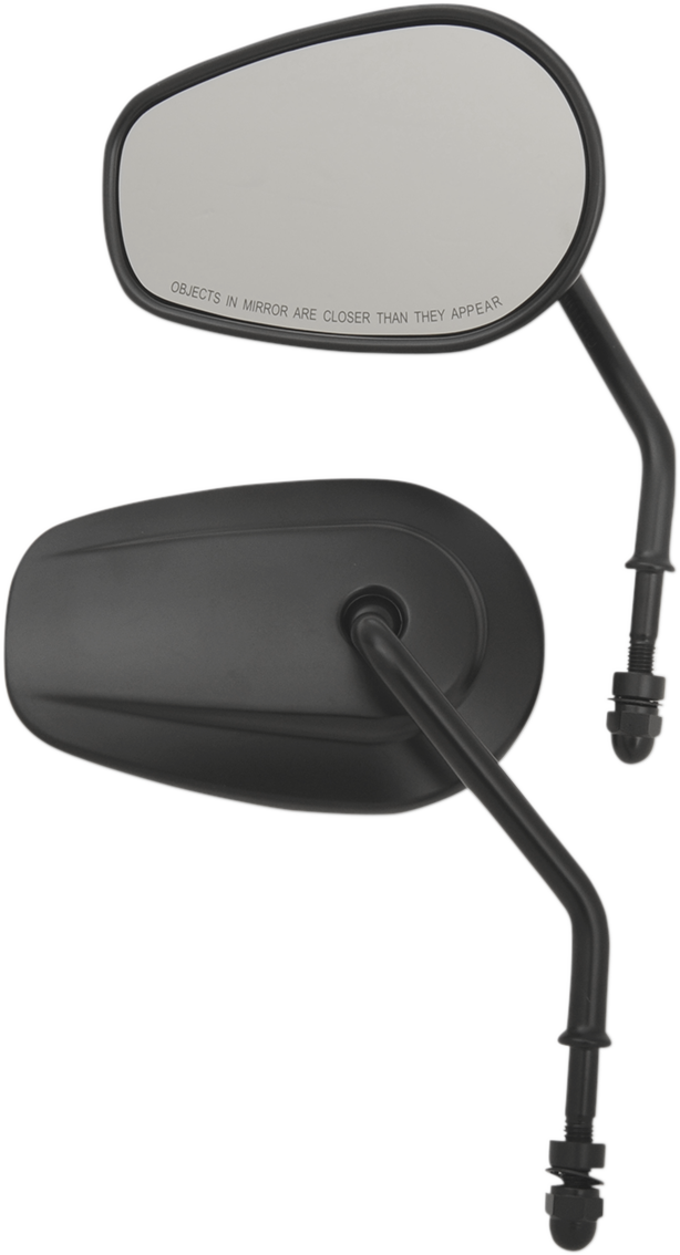 DRAG SPECIALTIES Mirrors - OEM/Replacement - Side View - Teardrop - Short Stem - Black - Pair M60-6385MB