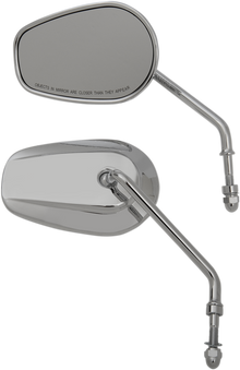 DRAG SPECIALTIES Mirrors - OEM/Replacement - Side View - Teardrop - Long Stem - Chrome - Pair M60-6386C