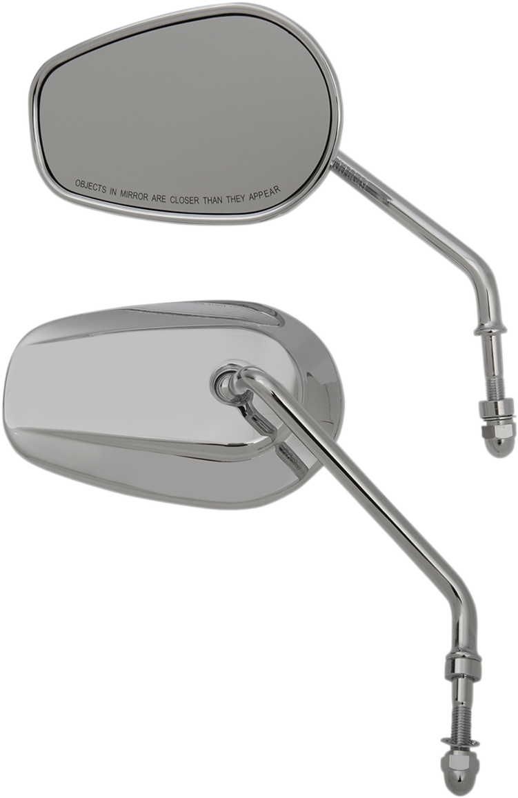 DRAG SPECIALTIES Mirrors - OEM/Replacement - Side View - Teardrop - Long Stem - Chrome - Pair M60-6386C