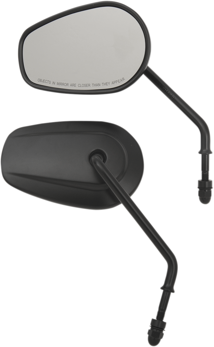 DRAG SPECIALTIES Mirrors - OEM/Replacement - Side View - Teardrop - Long Stem - Black - Pair M60-6386MB