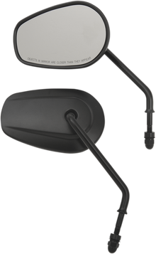 DRAG SPECIALTIES Mirrors - OEM/Replacement - Side View - Teardrop - Long Stem - Black - Pair M60-6386MB