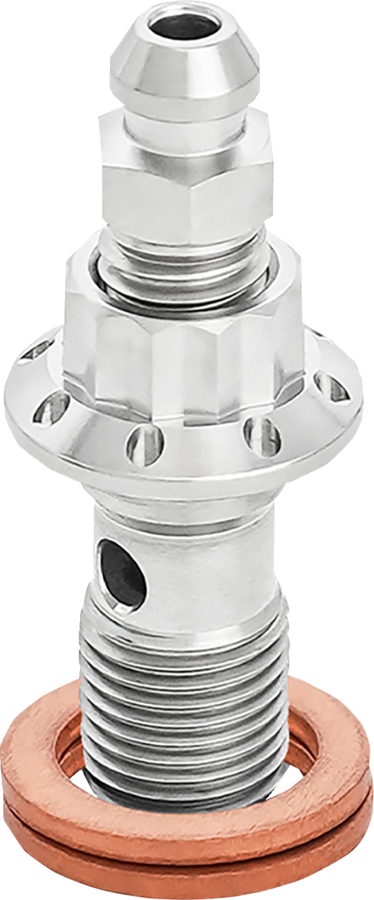 ARLEN NESS Banjo Bolt with Bleeder - 10mm - Polished 300-821