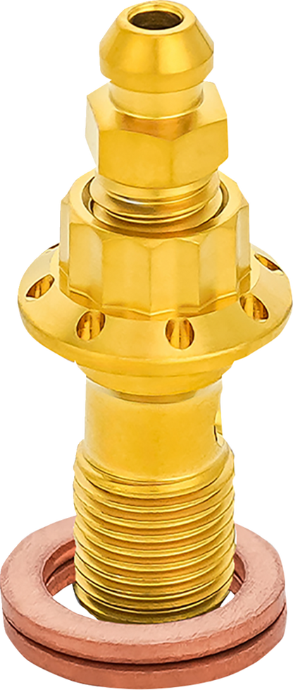 ARLEN NESS Banjo Bolt with Bleeder - 10mm - Gold 300-823