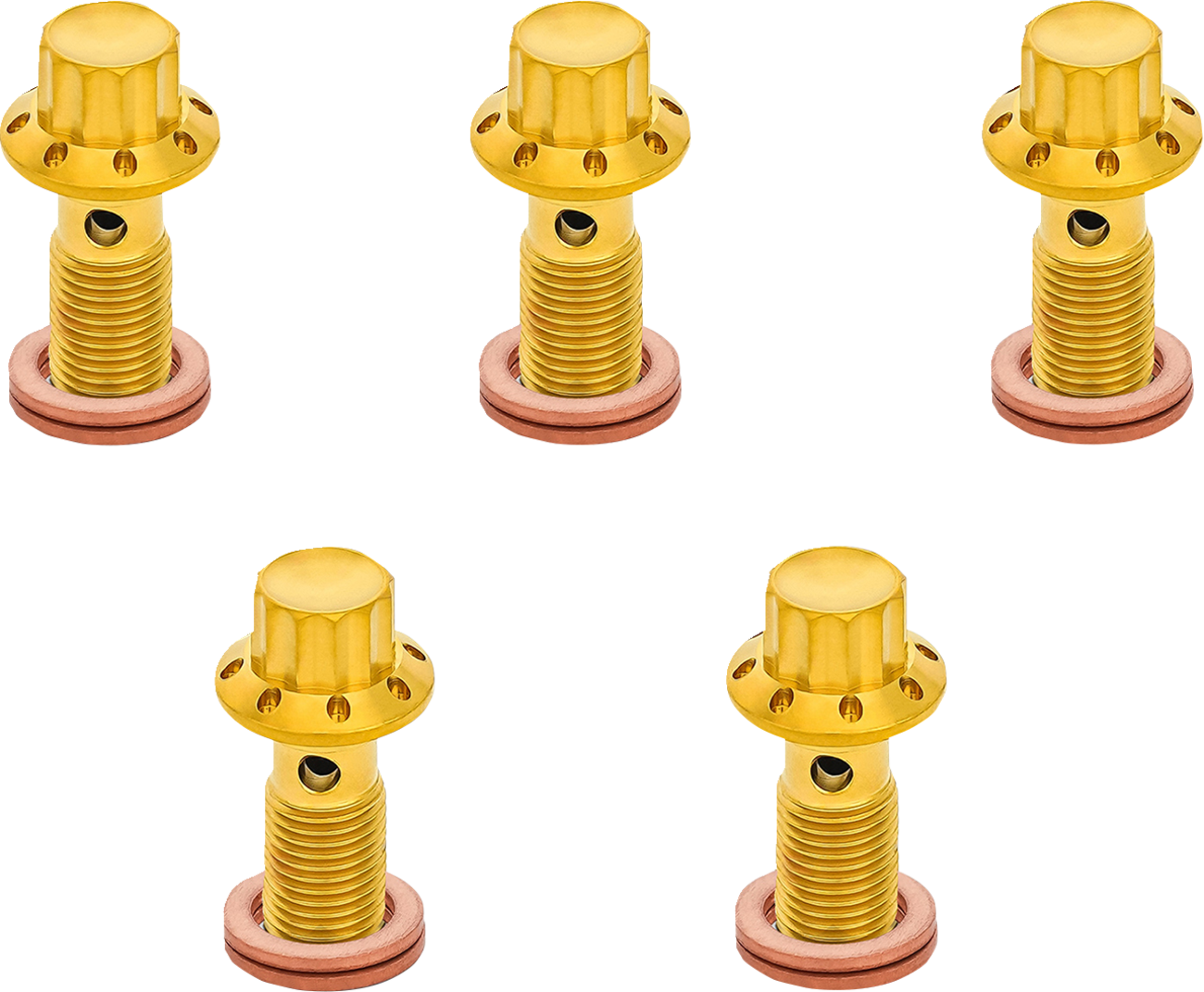 ARLEN NESS Banjo Bolt 5-Pack - 3/8"-24 - Gold 300-856