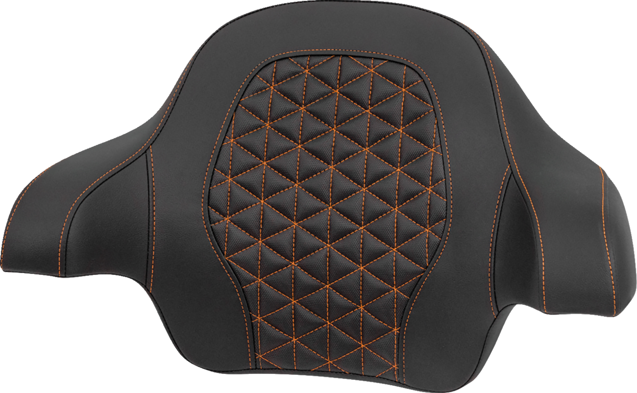 SADDLEMEN Tour-Pak® Passenger Pad - Tri-Gripper - Orange Stitch - FLH/FLT '14-'25 814-07-15603