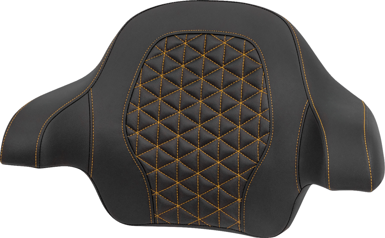 SADDLEMEN Tour-Pak® Passenger Pad - Tri-Gripper - Gold Stitch - FLH/FLT '14-'25 814-07-15607