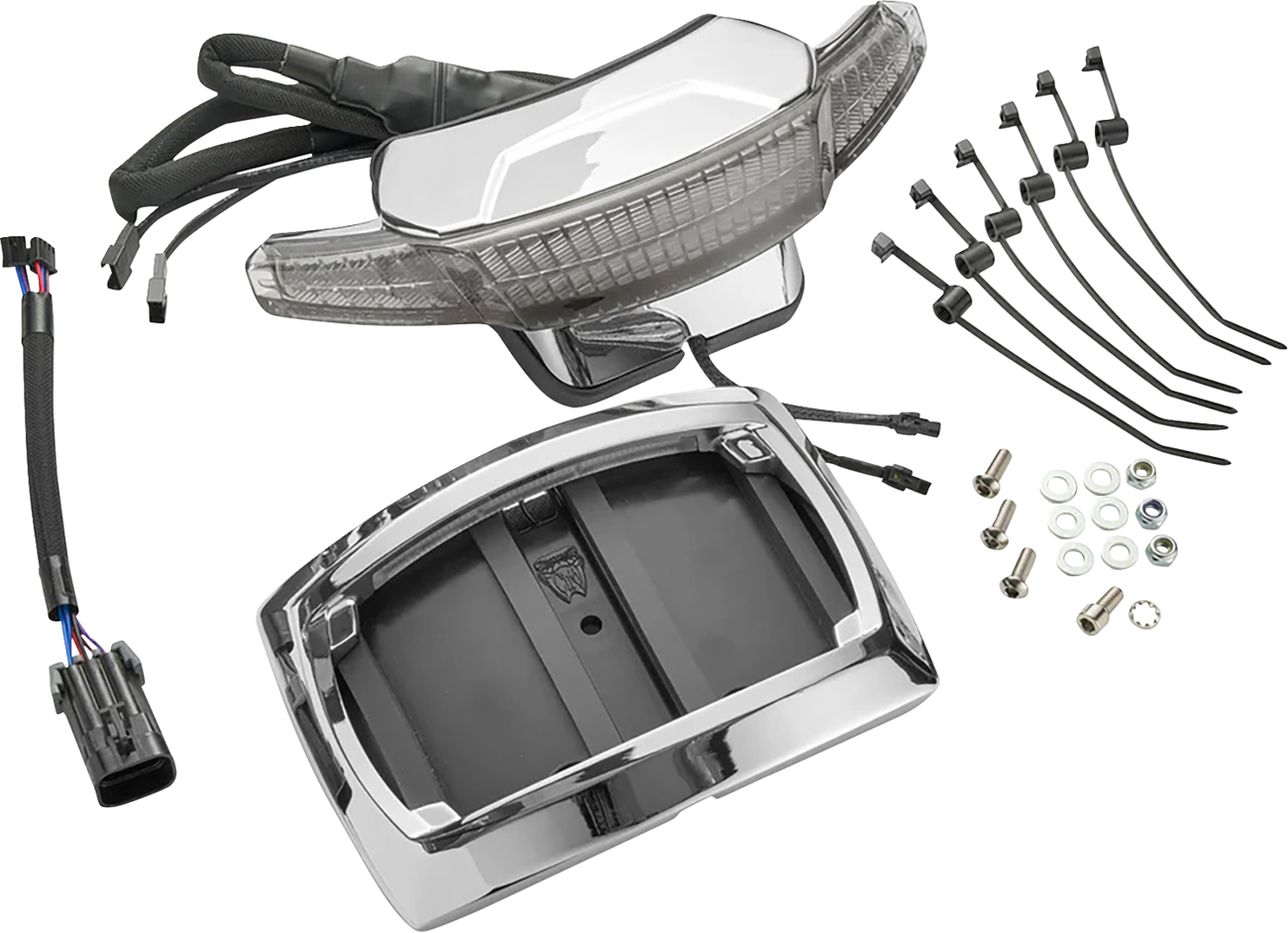 CIRO Latitude Taillight License Plate Mount - Smoke Lens - Chrome - Indian 46453
