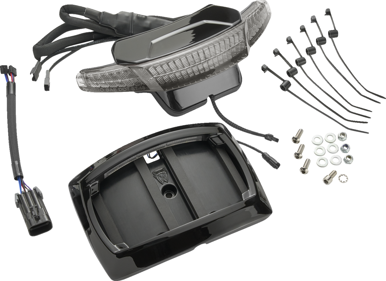 CIRO Latitude Taillight License Plate Mount - Smoke Lens - Black - Indian 46454