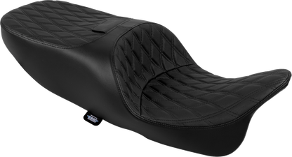 DRAG SPECIALTIES SEATS Freedom Seat - Vinyl - Double Diamond Black Stitch - FLRT/FLTRT '15-'25 4727B