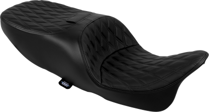 DRAG SPECIALTIES SEATS Freedom Seat - Solar Leather - Double Diamond Black Stitch - FLRT/FLTRT '15-'25 4724E