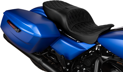 DRAG SPECIALTIES SEATS Freedom Seat - Solar Leather - Double Diamond Black Stitch - FLRT/FLTRT '15-'25 4724E