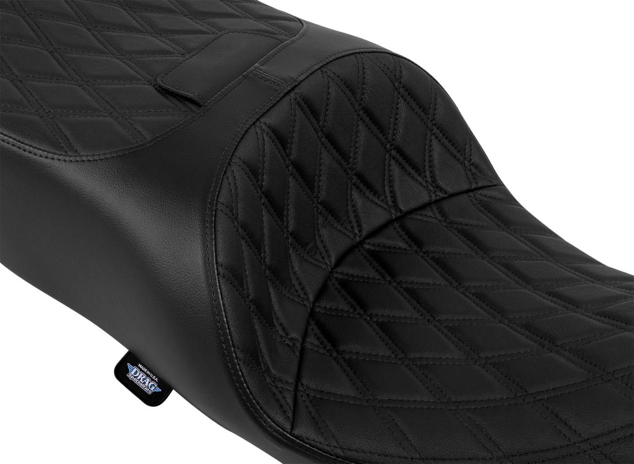 DRAG SPECIALTIES SEATS Freedom Seat - Vinyl - Double Diamond Black Stitch - FLRT/FLTRT '15-'25 4727B