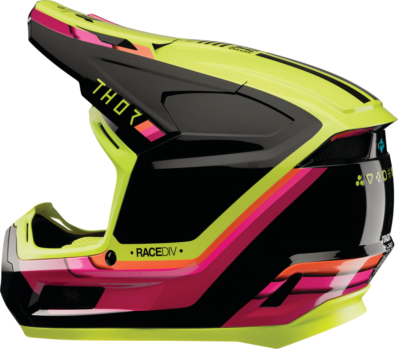 THOR Youth Fleet Helmet - Defy - Black/Acid - Large 0111-1761