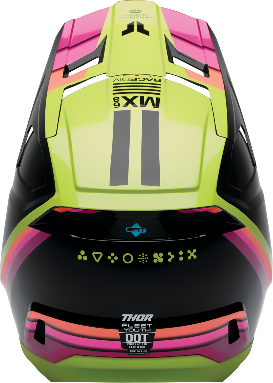 THOR Youth Fleet Helmet - Defy - Black/Acid - Large 0111-1761
