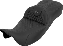 SADDLEMEN Extended Reach RoadSofa™ Seat - Dragon Scale - w/o Backrest - Gray Stitch - FLH/FLT '08-'25 808-07B-20902