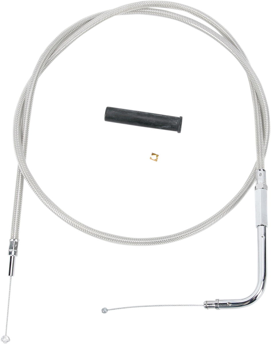 DRAG SPECIALTIES Stainless Braided Throttle Cable - 43-1/2" 5332104B
