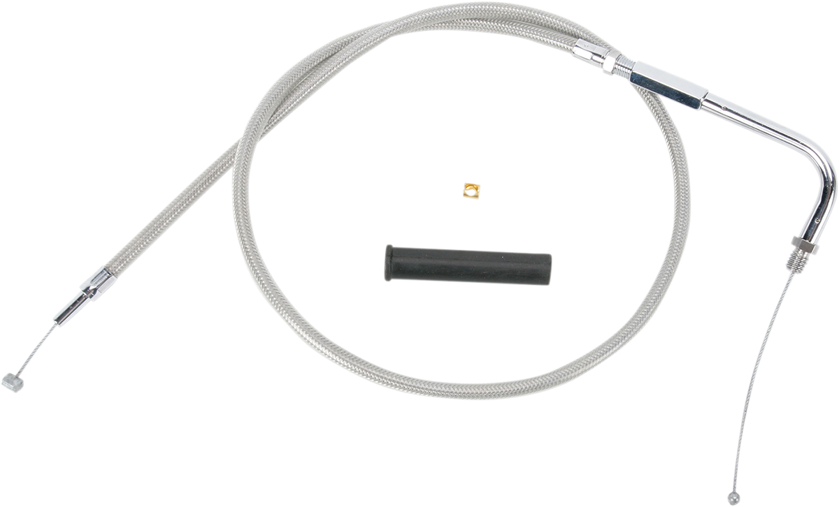 DRAG SPECIALTIES Stainless Braided Throttle Cable - 34-1/2" 5330902B