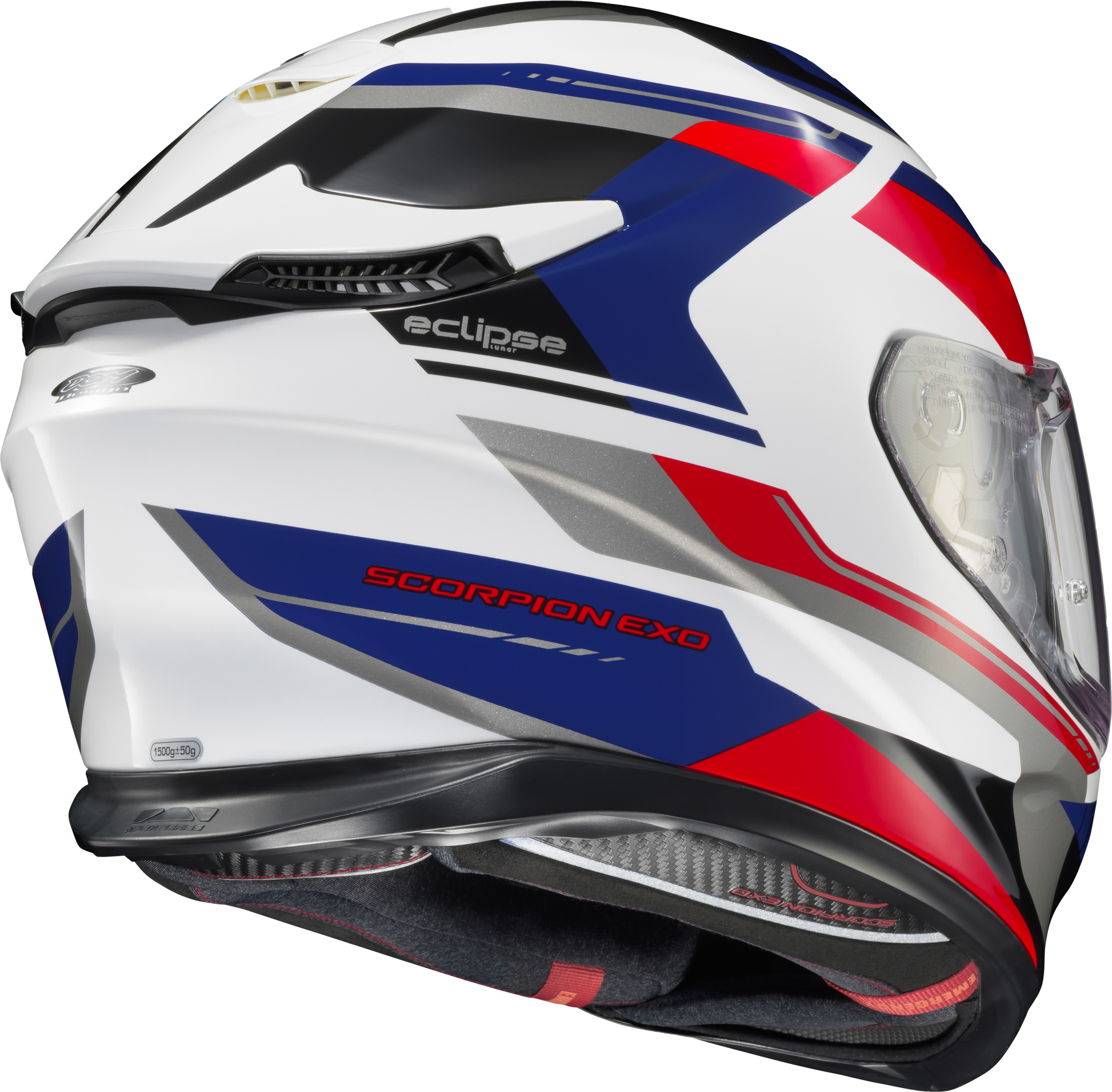 Exo Eclipse Full Face Helmet Lunar White/Red/Blue 2x