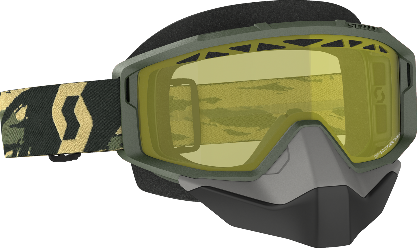 Primal Goggle Snow Cross Camo Kahki W/Yellow