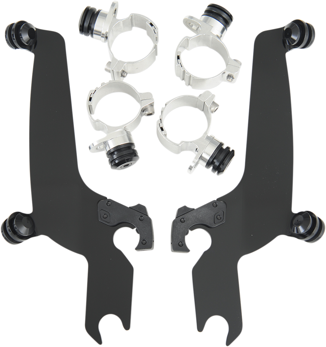 MEMPHIS SHADES Trigger Lock Sportshield Mounting Kit - Black - Kawasaki/Yamaha MEB8934