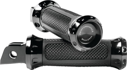 Performance Machine Footpegs Overdrive Rider - Black Ano