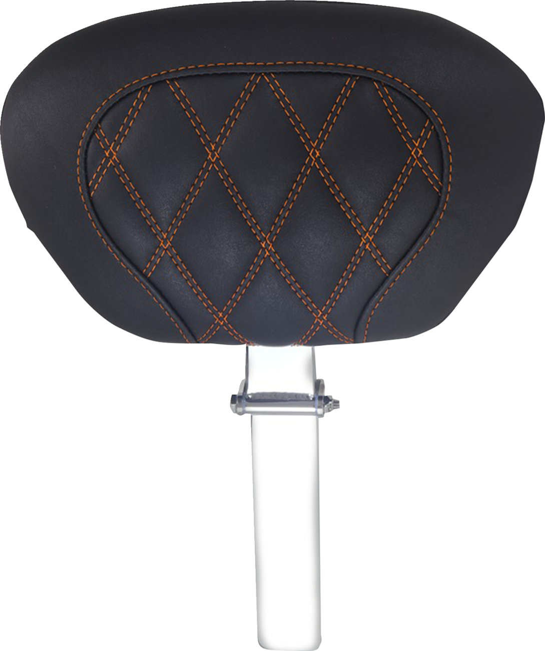 MUSTANG Driver Backrest - Double Diamond - Mandarin Orange Stitch - FLH/FLT '08-'25 89539MO
