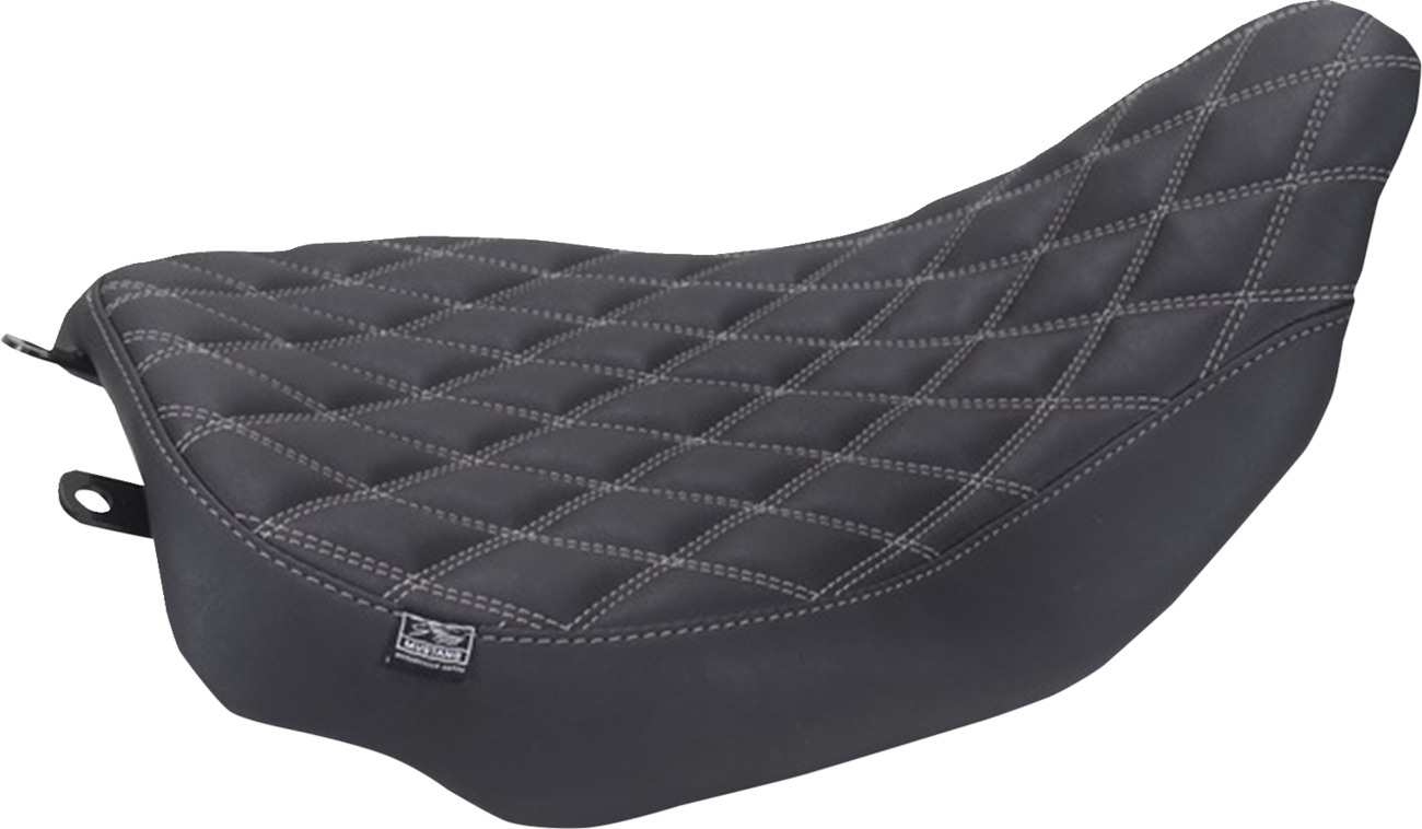 MUSTANG Runaround™ Solo Seat - Double Diamond - Gun Metal Gray Stitch - FLT/FLH '23-'25 88020GM