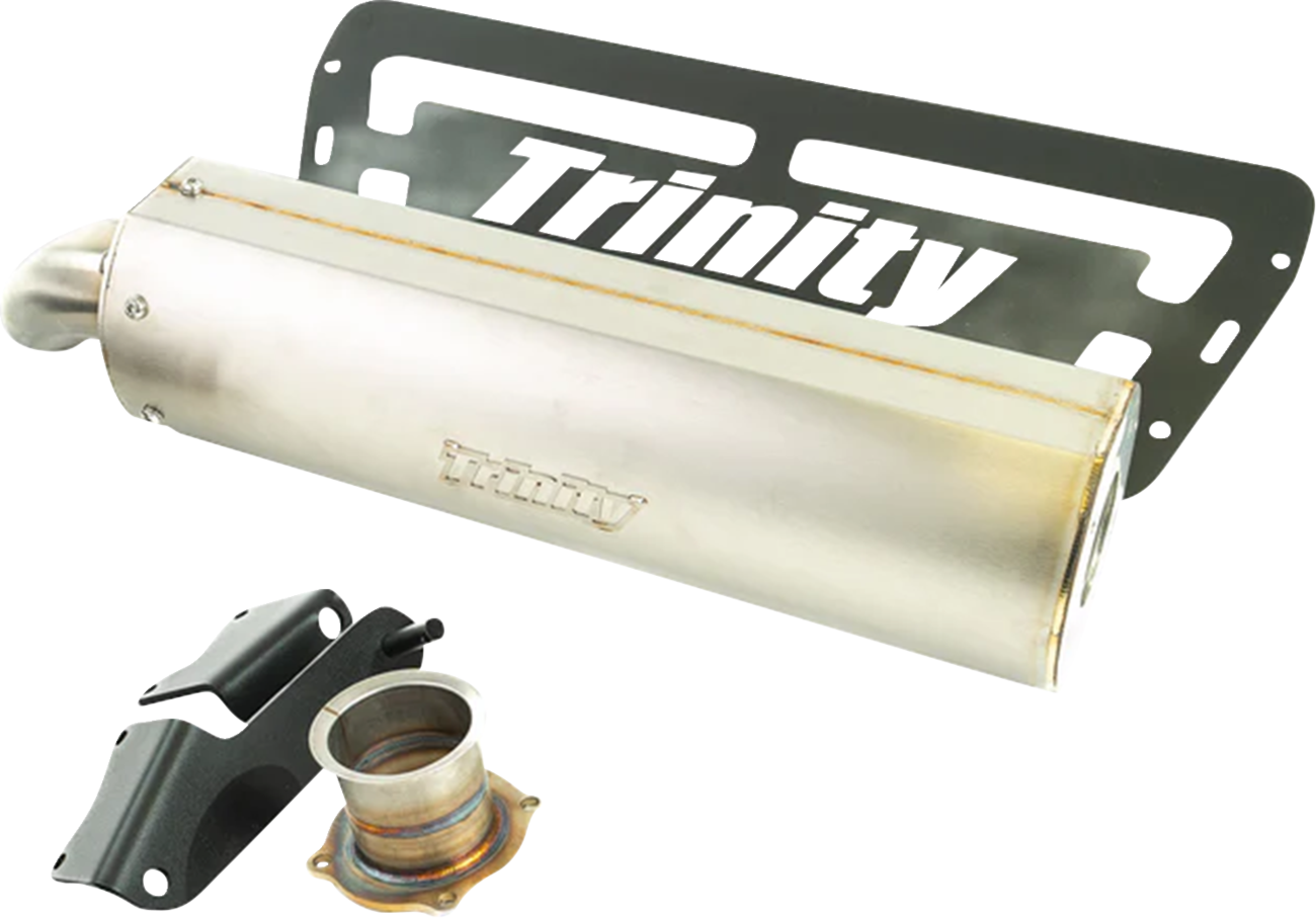 TRINITY RACING Stage 5 Single Slip-On Muffler - Stainless Steel - RZR XP 1000 TR-4194S