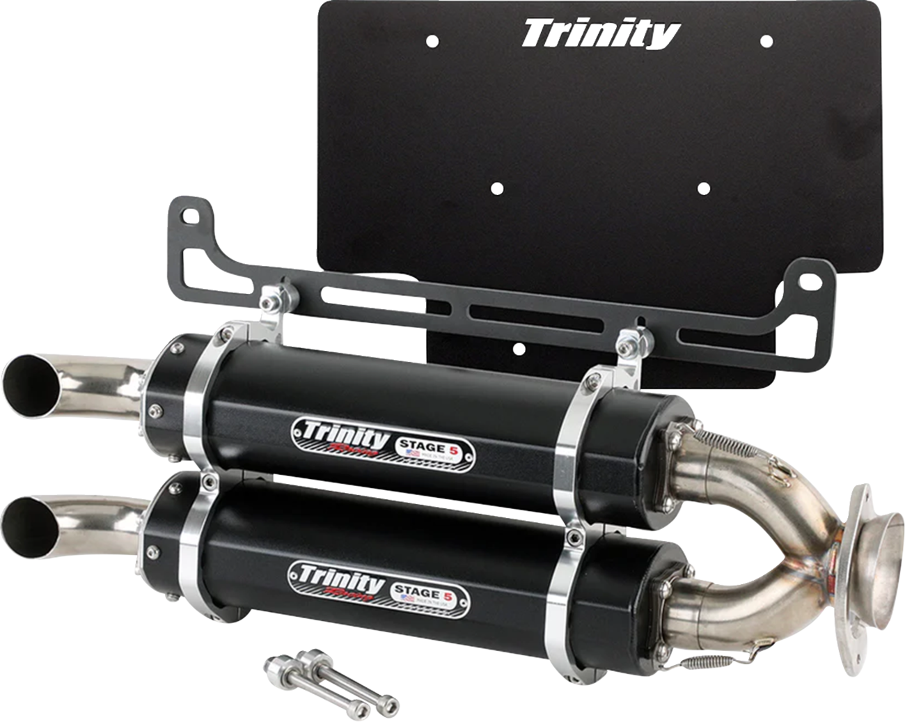 TRINITY RACING Slip-On Muffler - Black - Dual - Xpedition TR-4193S-BK