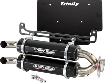 TRINITY RACING Slip-On Muffler - Black - Dual - Xpedition TR-4193S-BK