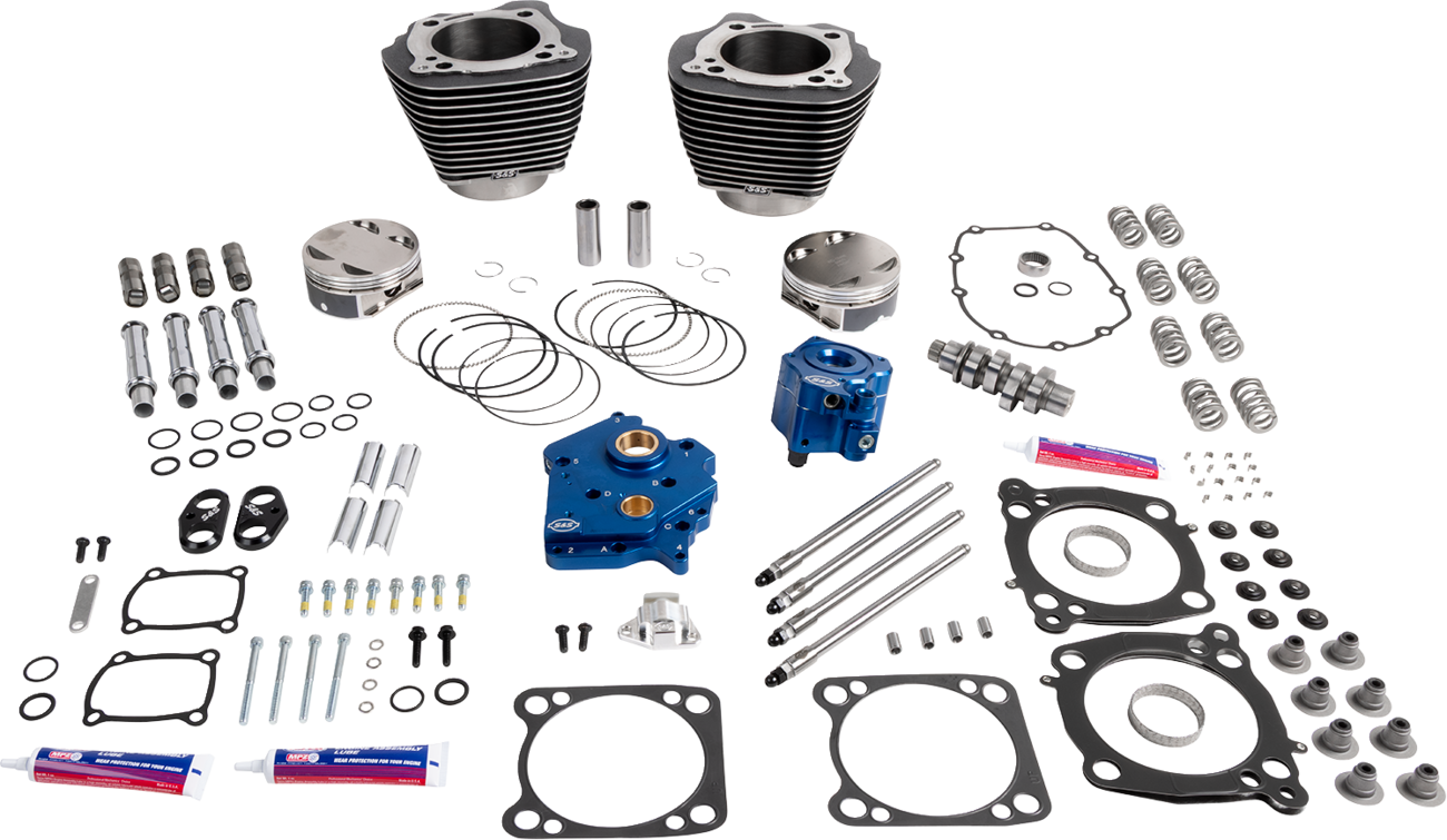S&S CYCLE 132" Power Package - HPT496 - Chain Drive - Water Cooled - Black Granite - 114"/117" M8 310-1400