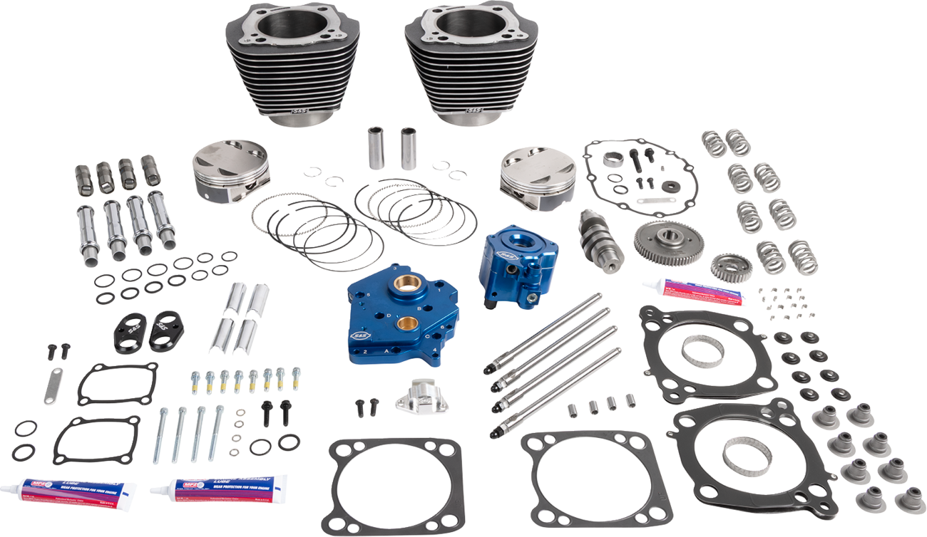 S&S CYCLE 132" Power Package - HPT496 - Gear Drive - Water Cooled - Black Granite - 114"/117" M8 310-1402