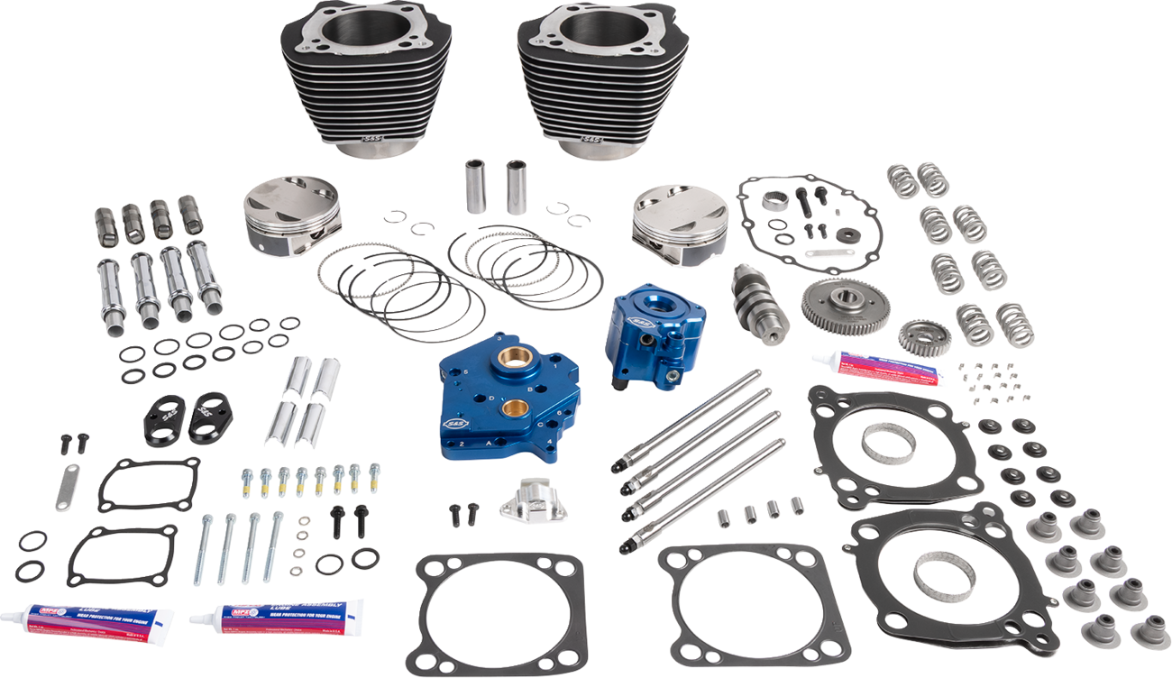 S&S CYCLE 132" Power Package - HPT496 - Gear Drive - Water Cooled - Black with Highlights - 114"/117" M8 310-1403