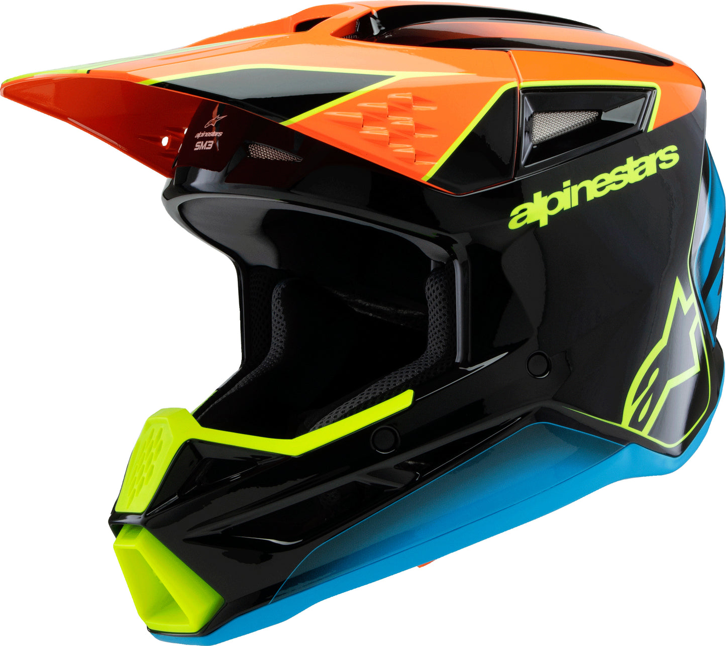 Sm3 Youth Fray Helmet Blk/Orng/Ylw Fluo Ys