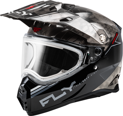 Trekker Cw Conceal Helmet Elec Shld Black/Grey/White Sm