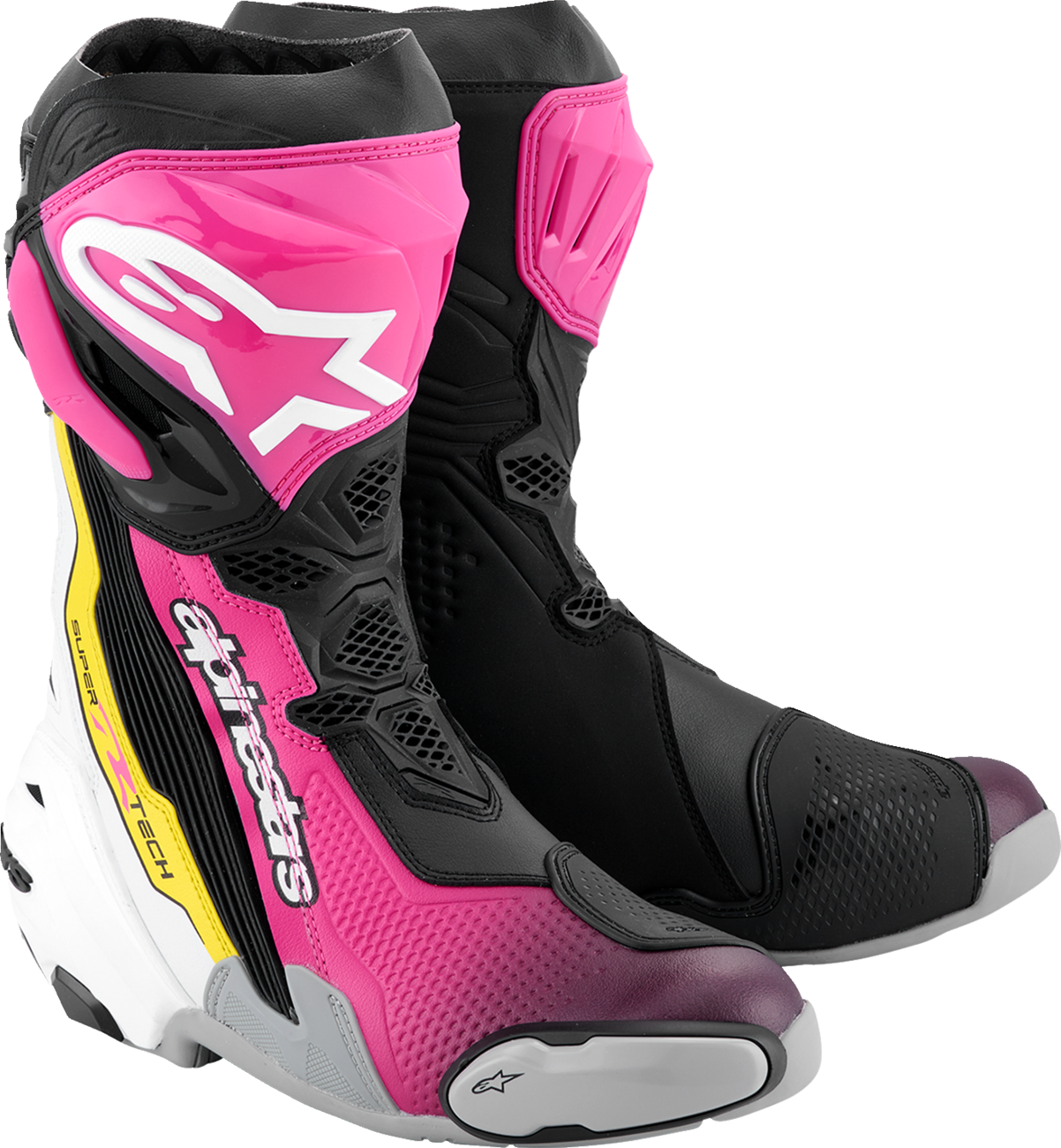 ALPINESTARS Supertech R Boots - Black/Magenta/White/Yellow - US 7.5 / EU 41 2220021-1634- 41