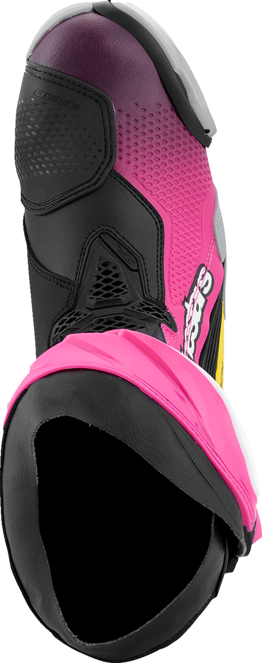 ALPINESTARS Supertech R Boots - Black/Magenta/White/Yellow - US 9.5 / EU 44 2220021-1634- 44