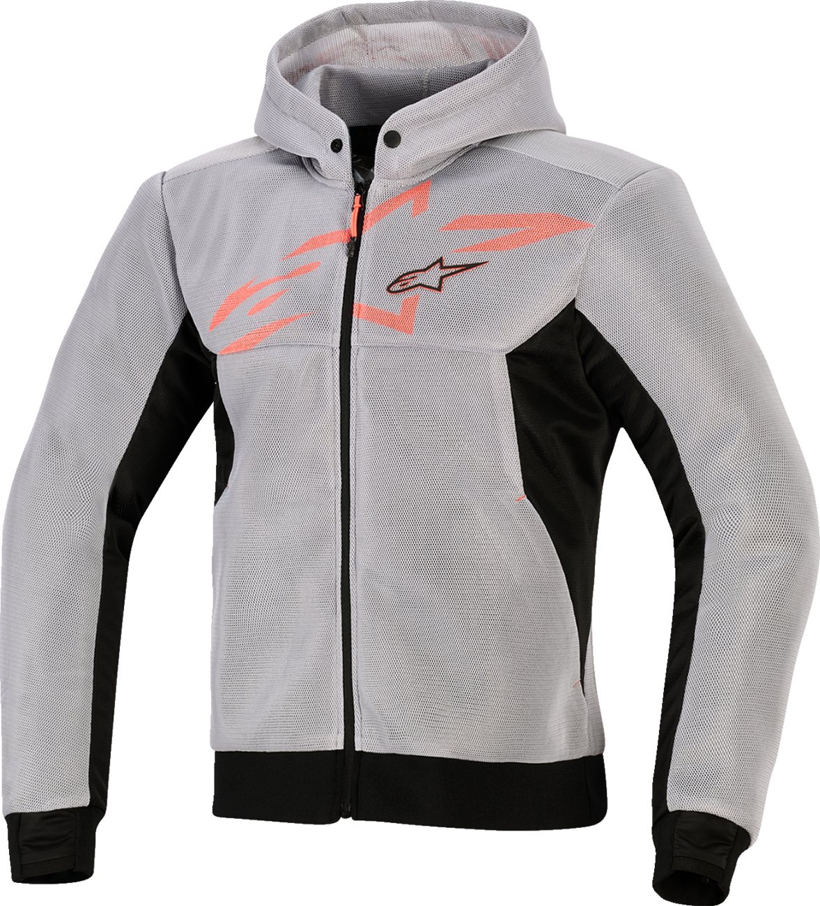 ALPINESTARS Chrome Super Airflow Hoodie - Black/Mid Gray/Red Fluo - XL 4200226-1196-XL
