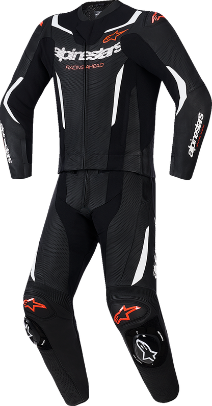 ALPINESTARS GP Force v2 2-Piece Leather Suit - Black/White/Red Fluo - US 48 / EU 58 3160126-1231-58