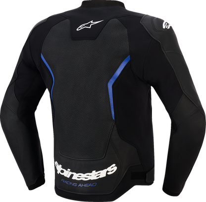 ALPINESTARS GP Force v2 Airflow Leather Jacket - Black/Metallic Blue - US 48 / EU 58 3100326-1591-58