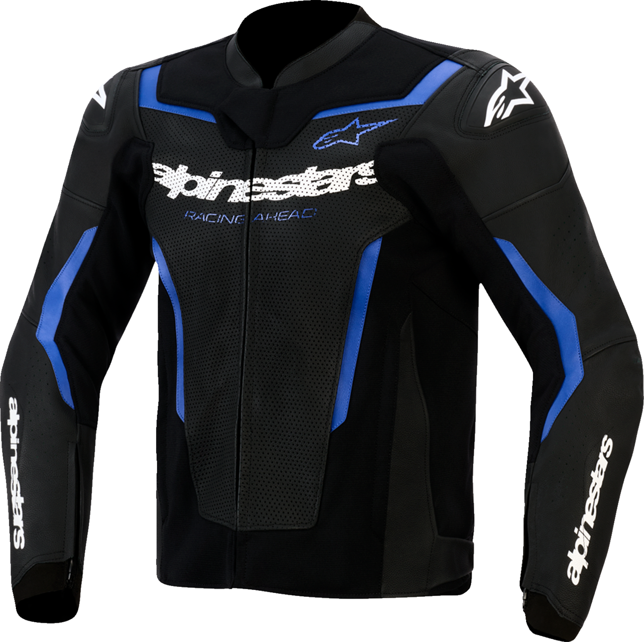 ALPINESTARS GP Force v2 Airflow Leather Jacket - Black/Metallic Blue - US 46 / EU 56 3100326-1591-56