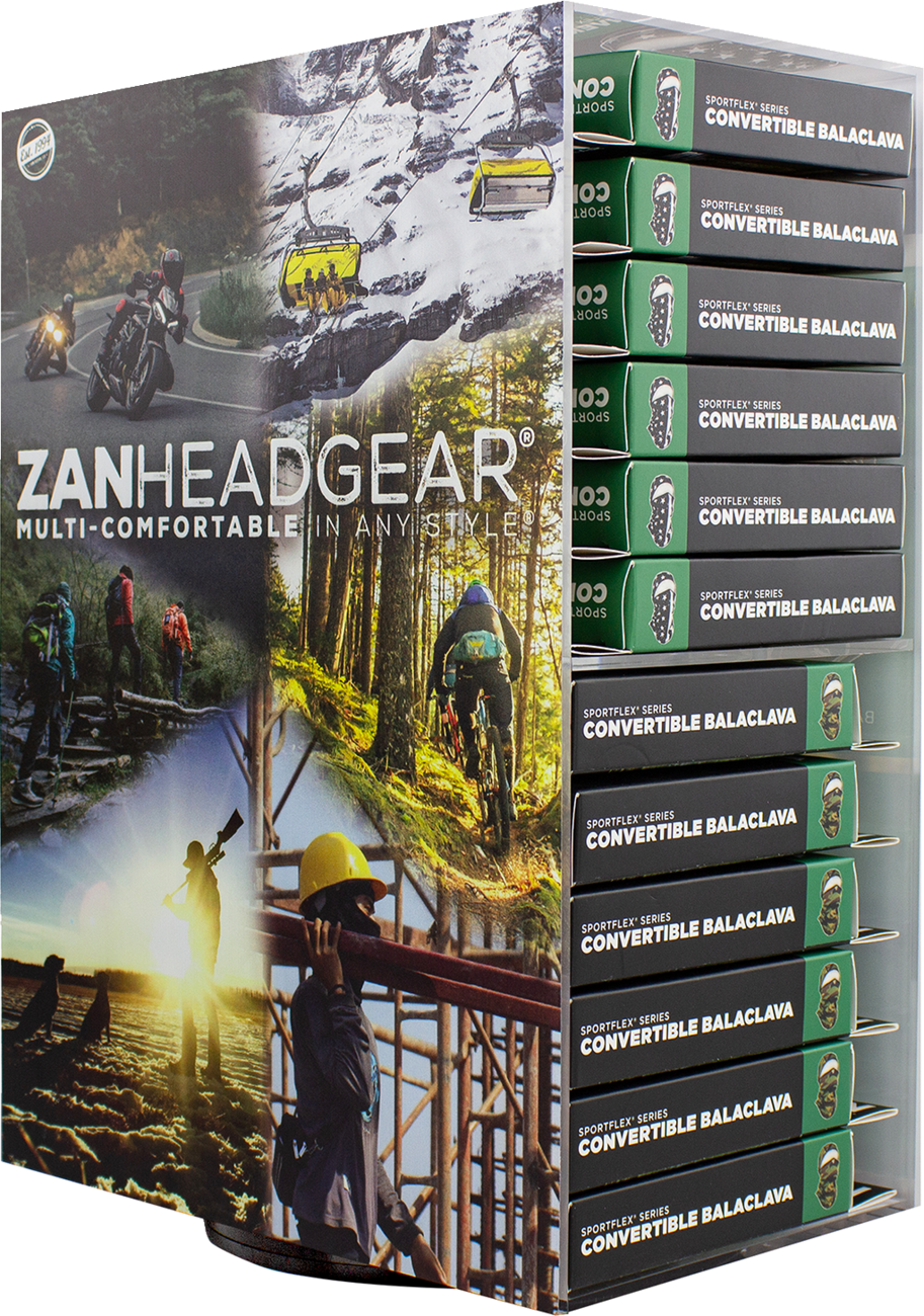 ZAN HEADGEAR Counter Spinner Display - Acrylic - Balas DISPF-ZBALA24LM