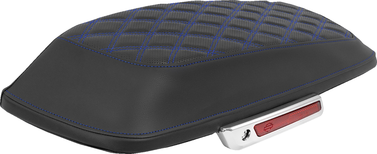 SADDLEMEN Saddlebag Lid Covers - Lattice - Blue Stitch - FLH/FLT '14-'25 L870-14-18401