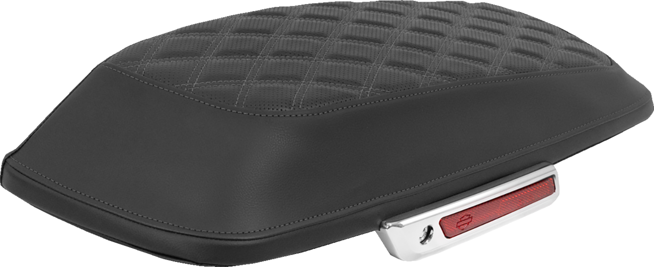 SADDLEMEN Saddlebag Lid Covers - Lattice - Gray Stitch - FLH/FLT '14-'25 L870-14-18402
