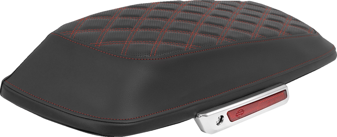 SADDLEMEN Saddlebag Lid Covers - Lattice - Red Stitch - FLH/FLT '14-'25 L870-14-18404