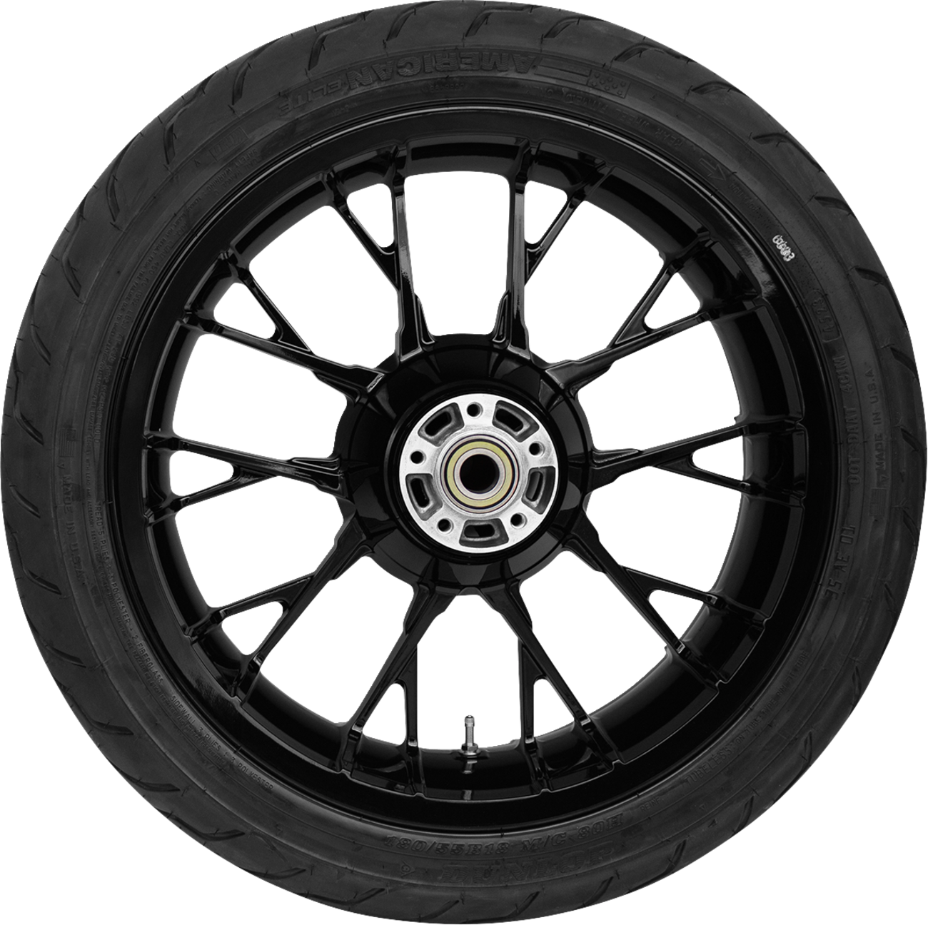 COASTAL MOTO Marlin Rear Wheel - Solid Black (18") | Dunlop AE2 Tire (180/55B18) PKG2-MAR185SB-ABST