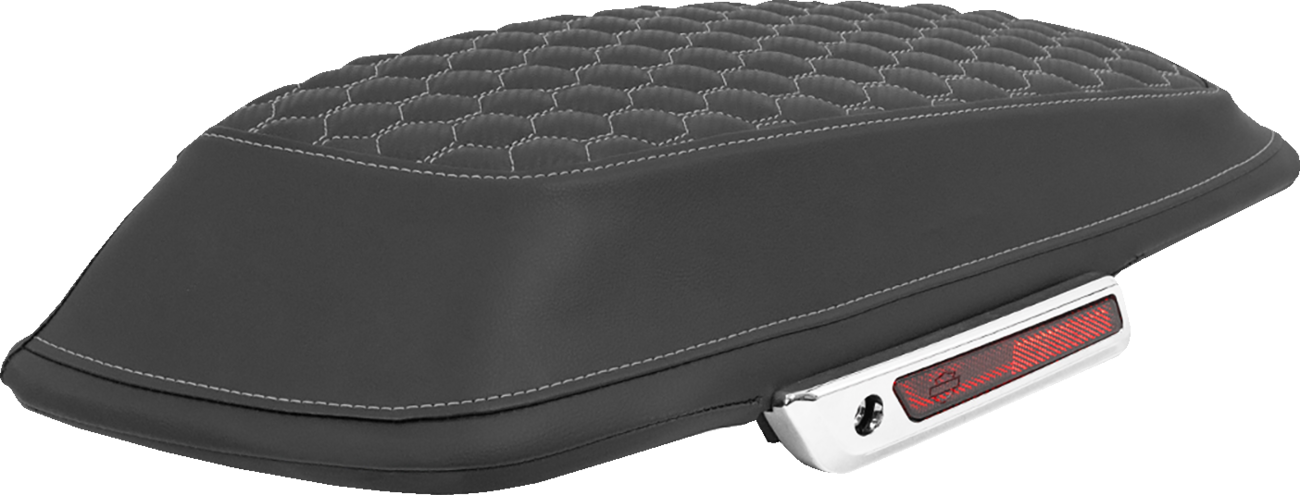 SADDLEMEN Saddlebag Lid Covers - Honeycomb - Gray Stitch - FLT/FLH '14-'25 L870-14-19002